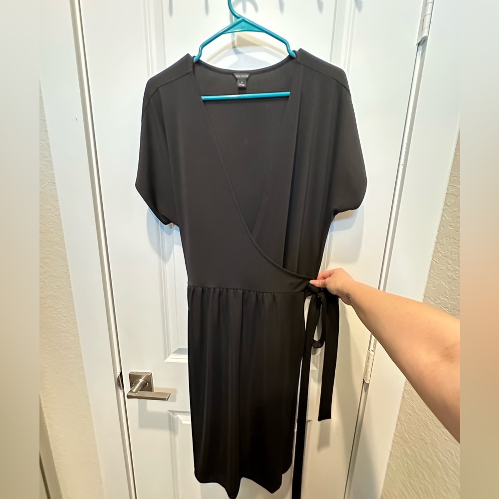 Ann Taylor black wrap dress size 14